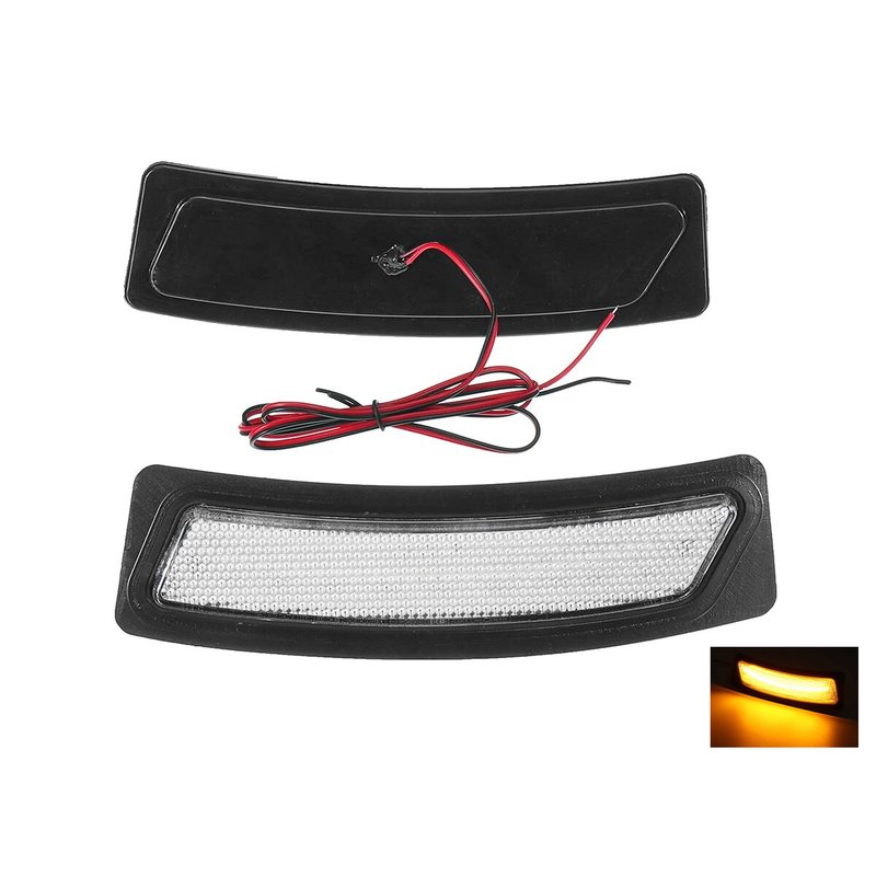 Kit Freccia Laterale a Led Side Marker Lente Trasparente Luce Arancione Per BMW Serie 3 F30 OEM 63147847205 63147847206