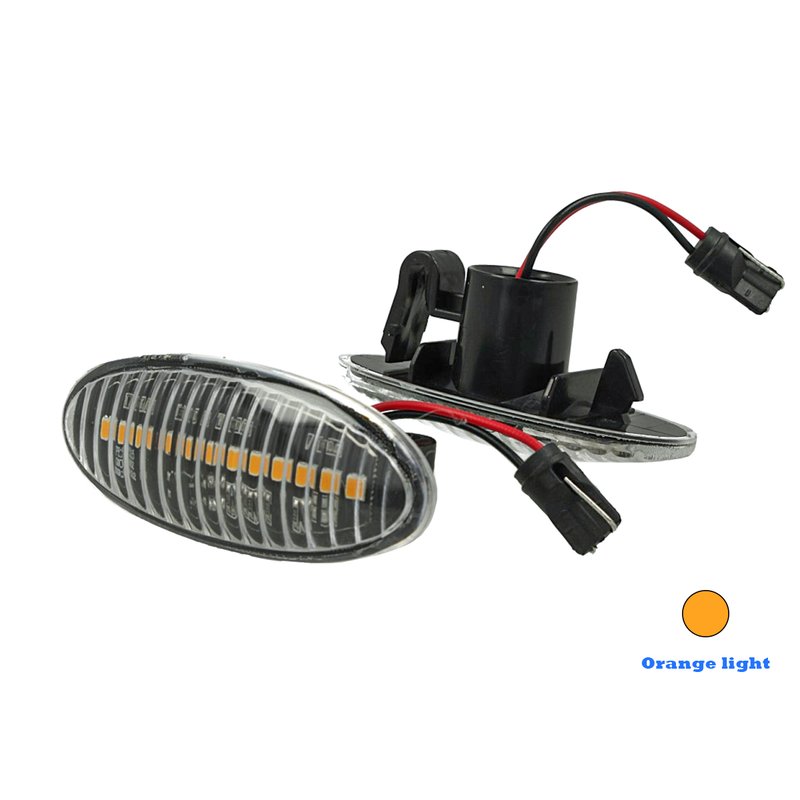 Kit Freccia Laterale a Led Side Marker Lente Trasparente Luce Arancione Per Nissan Qashqai Micra X-Trail Cube Evalia Leaf Note NP300 NV200 Renault Koleos Smart Forfour OEM 4539062601