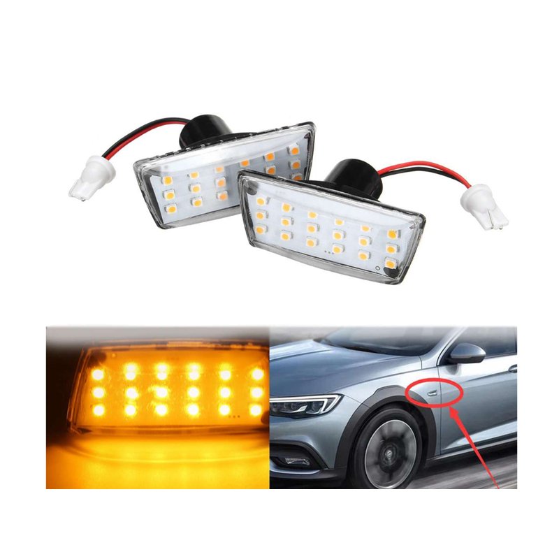 Kit Freccia Laterale a Led Side Marker Lente Trasparente Luce Arancione Per Opel Vauxhall Adam Astra H J D Insignia Meriva B Zafira Chevrolet Cruze J300