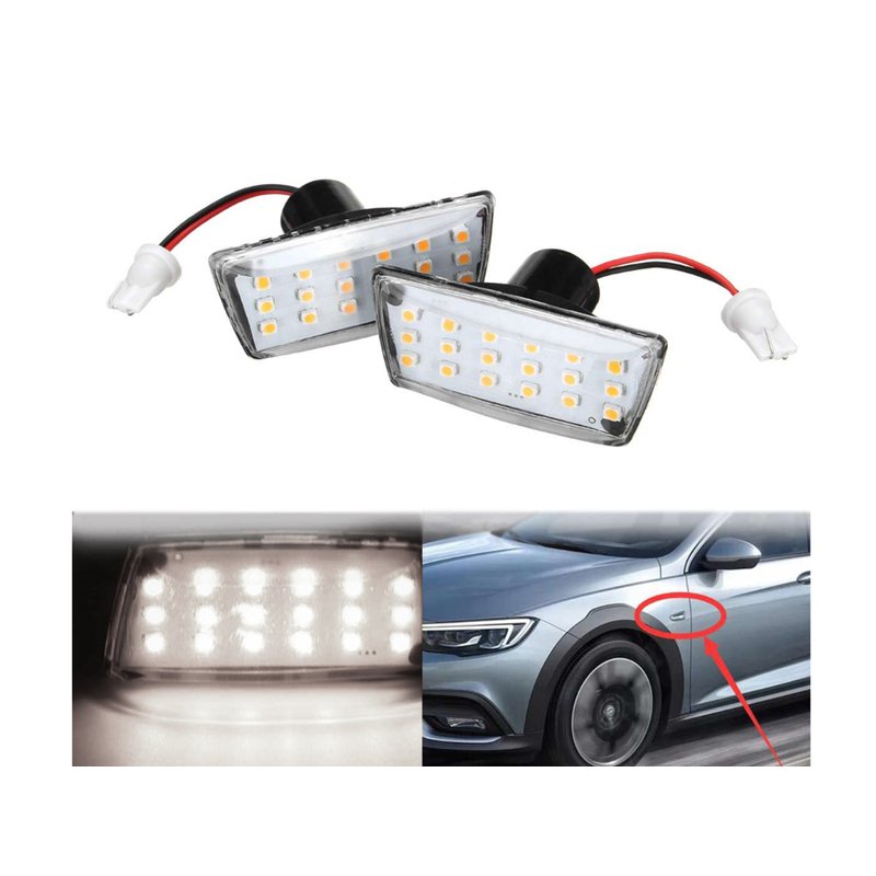 Kit Freccia Laterale a Led Side Marker Lente Trasparente Luce Bianco Per Opel Vauxhall Adam Astra H J D Insignia Meriva B Zafira Chevrolet Cruze J300