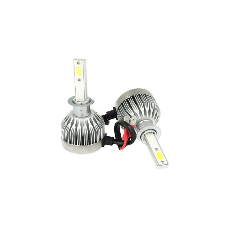 Kit Full Lampada Led Cob H1 20W 12V 24V Bianco 6000K Per Abbagliante e Fendinebbia Senza Driver