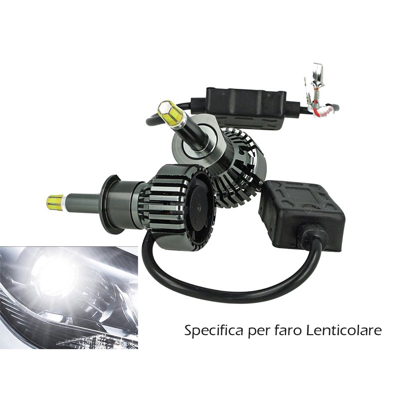 Kit Full Led Canbus H1 38W Reale Canbus 12V 24V Luce 360 Gradi Per Faro Lenticolare Ventola Silenzioso 4500 lm