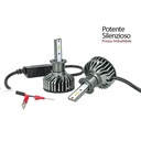 Kit Full Led Cob H3 26W Reale 12V Con Ventola Raffrenddamento Silenziosa Attacco Regolabile 2200 Lumen