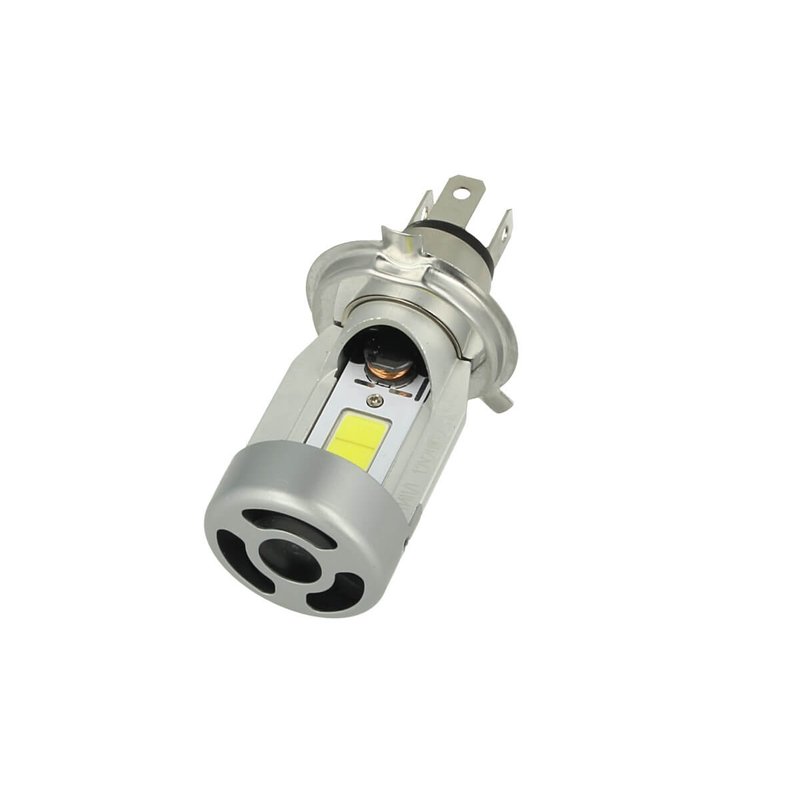 Kit Full Led Cob H4 20/20W 12V Specifico Per Moto Scooter Bianco 2000 Lumen Con Ventola In Testa