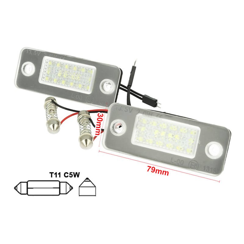 Kit Luci Targa Led Audi A8 D3 2002-2010 Bianco Canbus No Errore OEM 4E0943021 E40943022