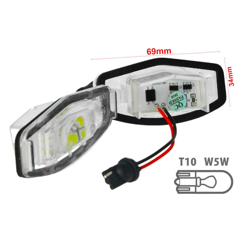 Kit Luci Targa Led Honda XRV X-RV 2015 Canbus Bianco No Errore 12V 2W