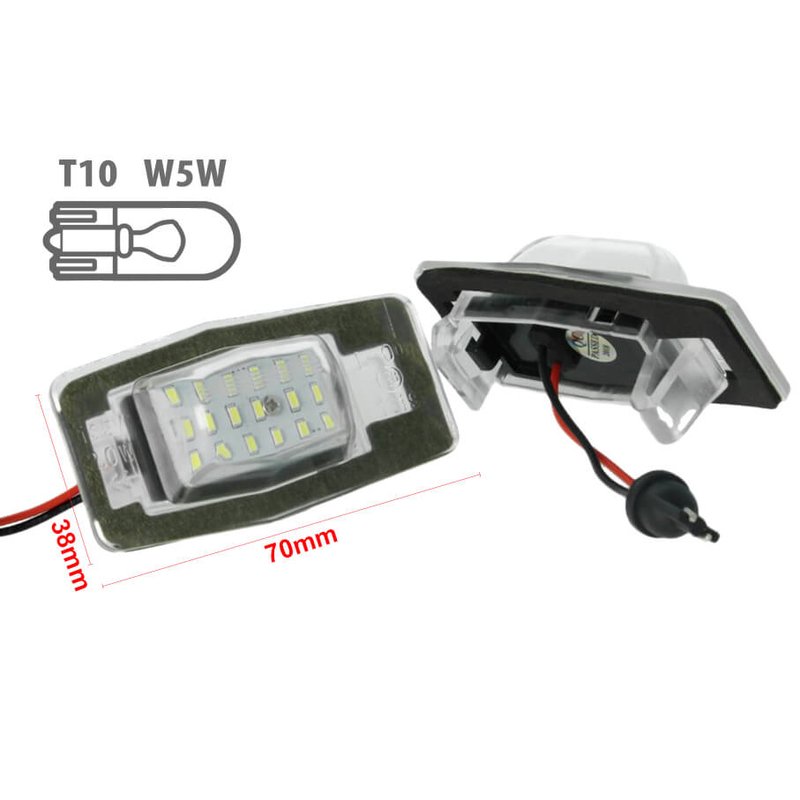 Kit Luci Targa Led Mazda 323 12V 2W Bianco Canbus No Errore Attacco T10 W5W