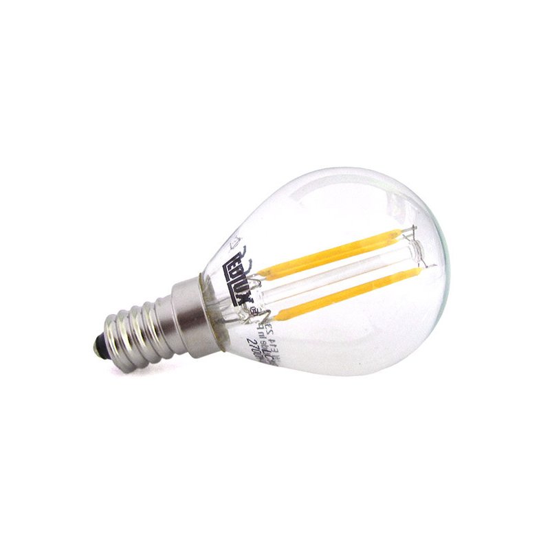 Lampada Filo Led Con Filamento E14 G45 4W=40W 360 Gradi Bianco Caldo 2700K Bulbo Globo Piccolo Sfera SKU-43001