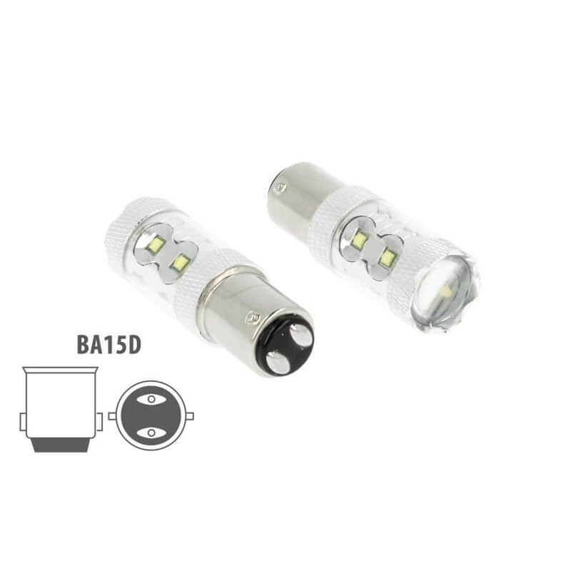 Lampada Led BA15D 50W 12V 24V Bianco Freddo 6000K Luci Per Barca