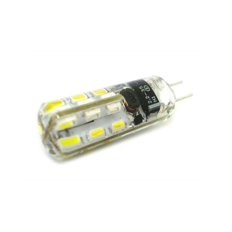 Lampada LED Bispina G4 24 SMD 3014 DC/AC 12V Con Silicone Bianco Neutro 4000K