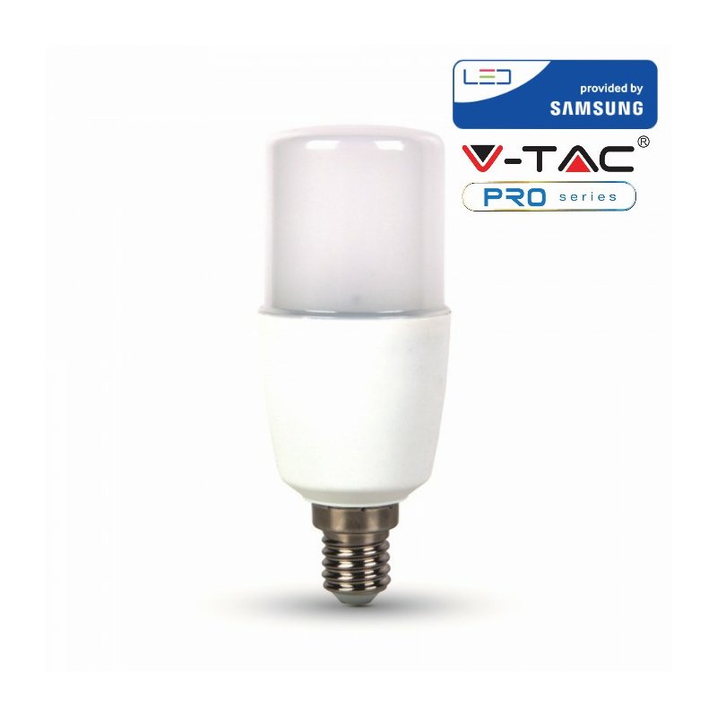 Lampada Led E14 T37 8W 220V Bianco Caldo Forma Cilindro Chip Samsung Garanzia 5 Anni SKU-267