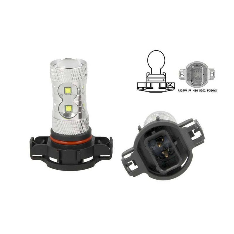 Lampada Led PS24W FF H16 5202 9009 PG20/3 PS19W 50W 12V 24V Luci Diurne Audi A3 A4 Peugeot 207 208 307 Citroen C3 C4 Renault Sandero