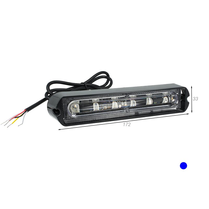 Lampada Luce Lampeggiante Led Strobo Blu 12V 24V 6W Smd 3535 Segnalazione Emergenza Per Auto Trattore IP65