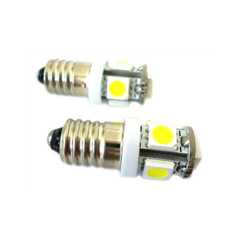 Lampadina Led E10 Vite Miniatura 5 Smd DC 12V No Polarita Luci Bianco Per Auto