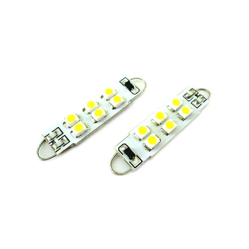 Lampadina Siluro Led 12V T11 Particolare Con Gancio 38mm 6 smd 3528