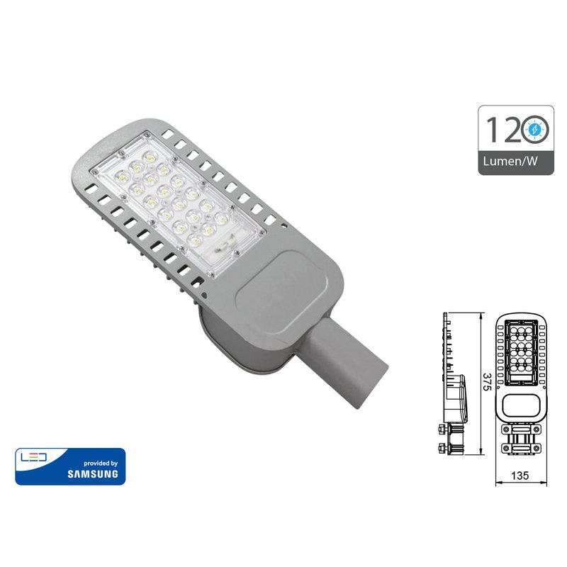 Lampione Stradale Led 30W 4000K 120lm/W Street Lamp Per Strada Giardino Villa IP65 SKU-21956