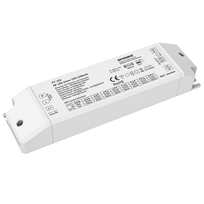 Led Driver CC Dimmerabile 25W Pulsante + RF Corrente Costante Modulare 250mA 300mA 350mA 400mA 500mA 600mA 700mA 900mA PT-25A