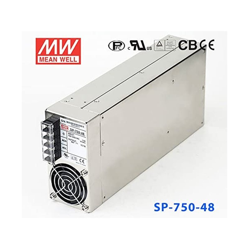 MeanWell SP-750-48 Alimentatore Trasformatore 48V 15,7A 750W Con Ventola IP20