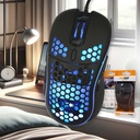 Mouse Ottico Ergonomico USB 2.0 Anti Sudore Retro Illuminato Colori RGB Casuale Tasto DPI Max 12K piu 4 Tasti Latterali Filo 1,25 Metri