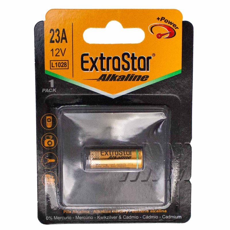 Pila Batteria L1028 12V 23A LR23A MN21 LRV08 V23GA 8LR932 Super Alcalina Extrastar Confezione da 1 Pezzo