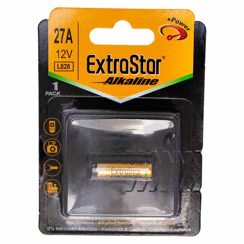 Pila Batteria L828 12V 27A LR27A MN27 Super Alcalina Extrastar Confezione da 1 Pezzo