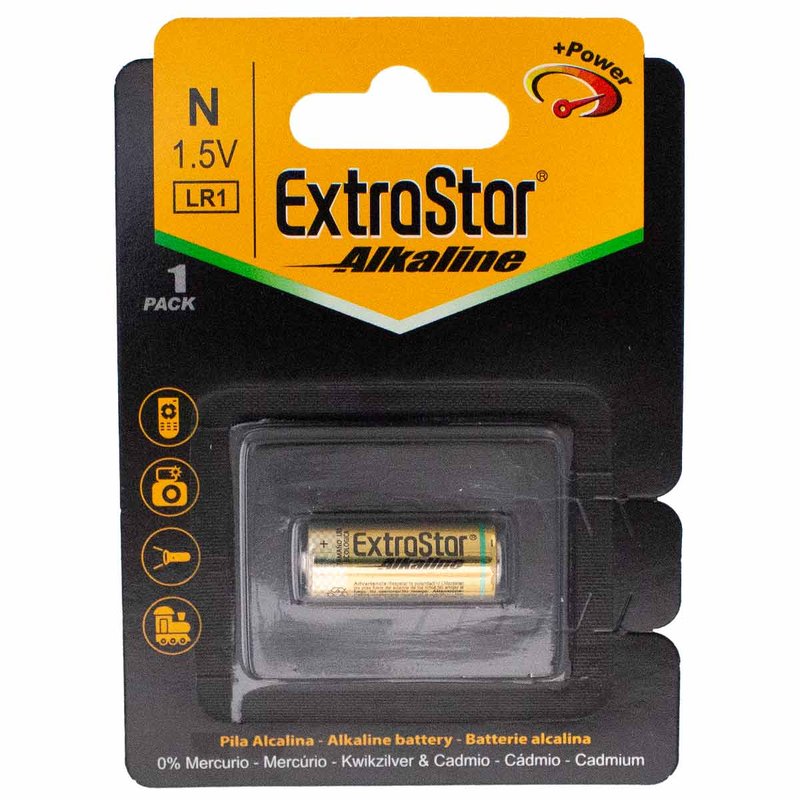 Pila Batteria LR1 1,5V N E90 Super Alcalina Extrastar Confezione da 1 Pezzo