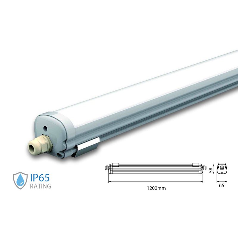 Plafoniera Led 120cm 24W 160lm/W 220V Neutro 4500K IP65 Super Luminoso Massimo Risparmio Energetico SKU-216485