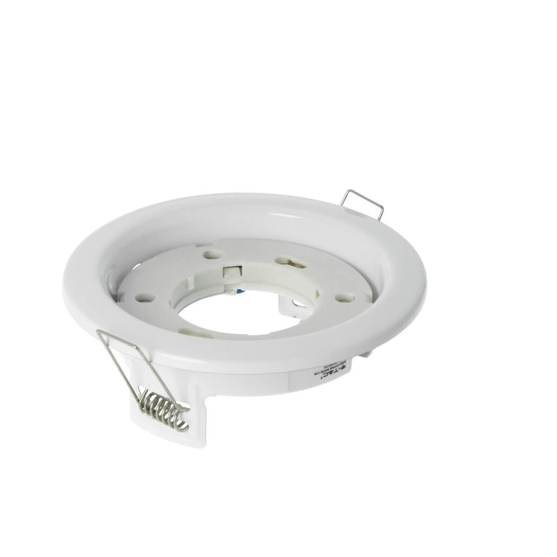 Porta Faretto Led GX53 Rotondo Fisso Carcassa Bianca Spotlight Fitting SKU-3675