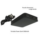 Portable Power Bank 5000mAh Colore Nero Batteria Litio Esterna Portatile Con 2 USB 5V 2,1A SKU-8193