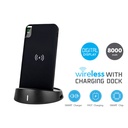 Portable Power Bank 8000 mAh con Display e Supporto Di Ricarica a Poggio Da Tavolo Wireless Colore Nero SKU-8863