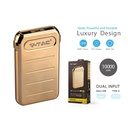 Portable Power Bank Gold 10000 Mah Dual USB Output e Input Micro USB e Tipo C SKU-8907