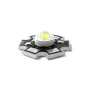 Power Led 1W Bianco Freddo 5500K-6500K 100 Lumen 350mA 3-3.4V Piastra Dissipatore Inclusa