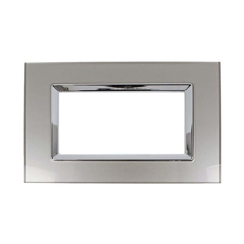 SANDASDON Placca Elegance In Vetro Cristallo Plexiglass Lucido 4M Bronzo Compatibile Con Bticino Matix