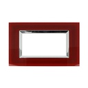 SANDASDON Placca Elegance In Vetro Cristallo Plexiglass Lucido 4M Rosso Pompeiano Compatibile Con Bticino Matix