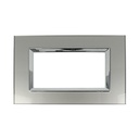 SANDASDON Placca Elegance In Vetro Cristallo Plexiglass Lucido 4M Titanio Compatibile Con Bticino Matix