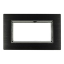 SANDASDON Placca Reflex 4M In Metallo Satinato Colore Nero Compatibile Con Con Bticino Living