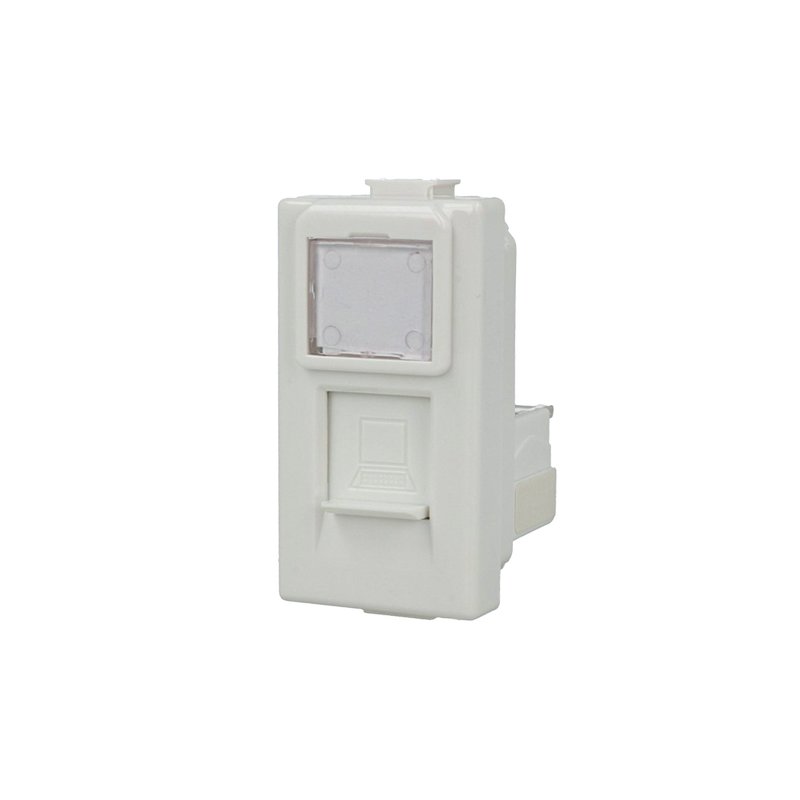 SANDASDON Presa Dati RJ45 CAT5E Bianco Con Coperchio Compatibile Con Bticino Matix