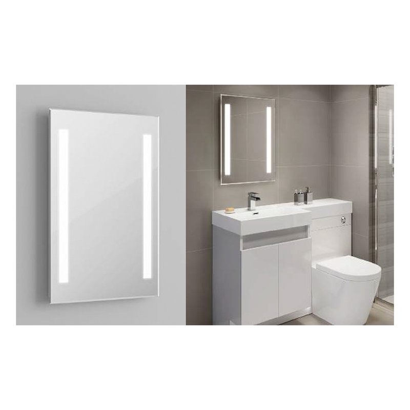 Specchio Bagno Con Luci Led 17W 6400K Rettangolare L390XH500mm IP44 Anti Fog SKU-40441