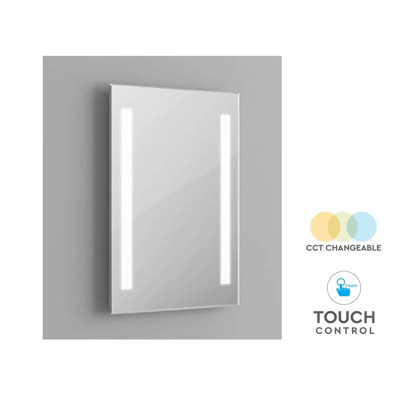 Specchio Bagno Con Luci Led 27W CCT Interruttore Touch Rettangolare L500XH700mm IP44 SKU-40461