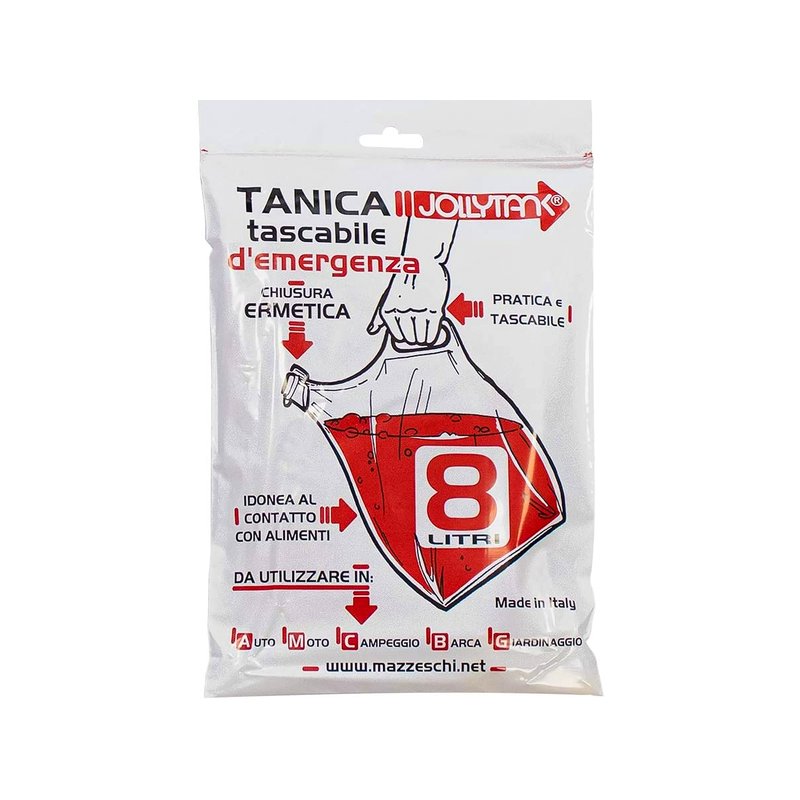 Tanica Emergenza 8L Tanica Tascabile Con Chiusura Ermetica Per Auto Moto Campeggio Barca Giardinaggio Made In Italy