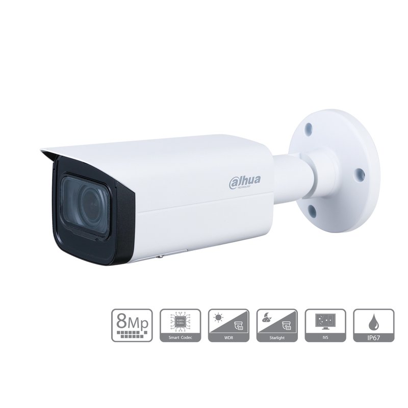 Telecamera IP Bullet 4K 8MP Ottica Varifocale Motorizzato 2.7-13.5mm PoE IP67 Dahua DH-IPC-HFW2831T-ZS-S2