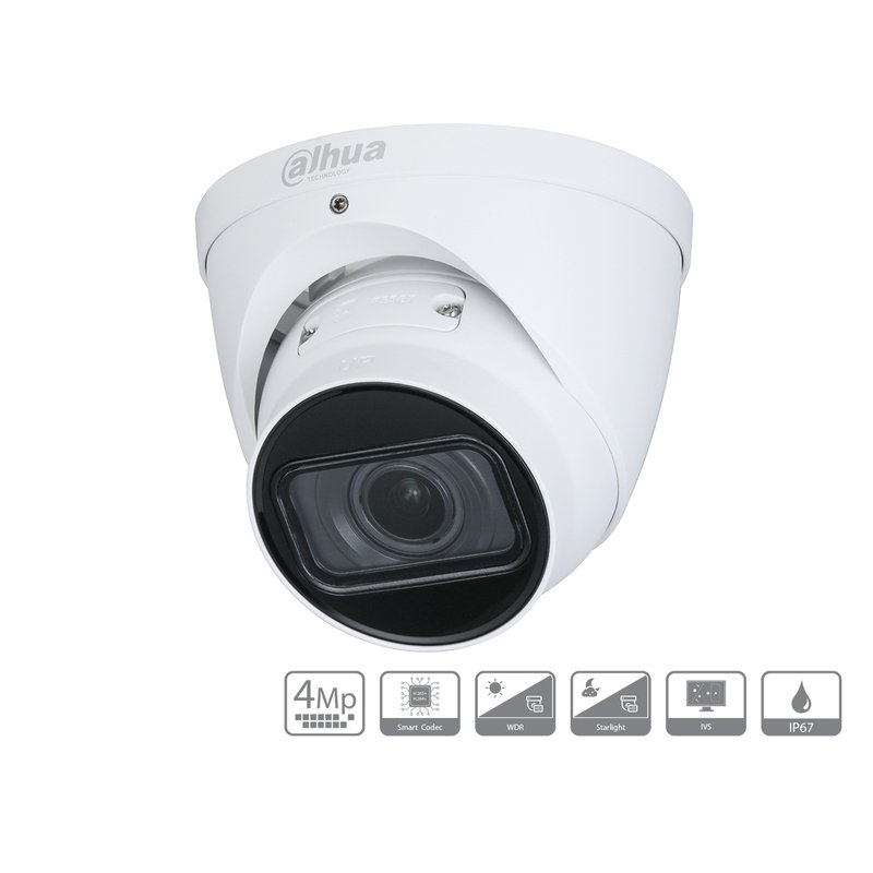 Telecamera IP Dome 4MP Ottica Varifocale 2.7-13.5mm PoE IP67 Dahua DH-IPC-HDW2431T-ZS-S2