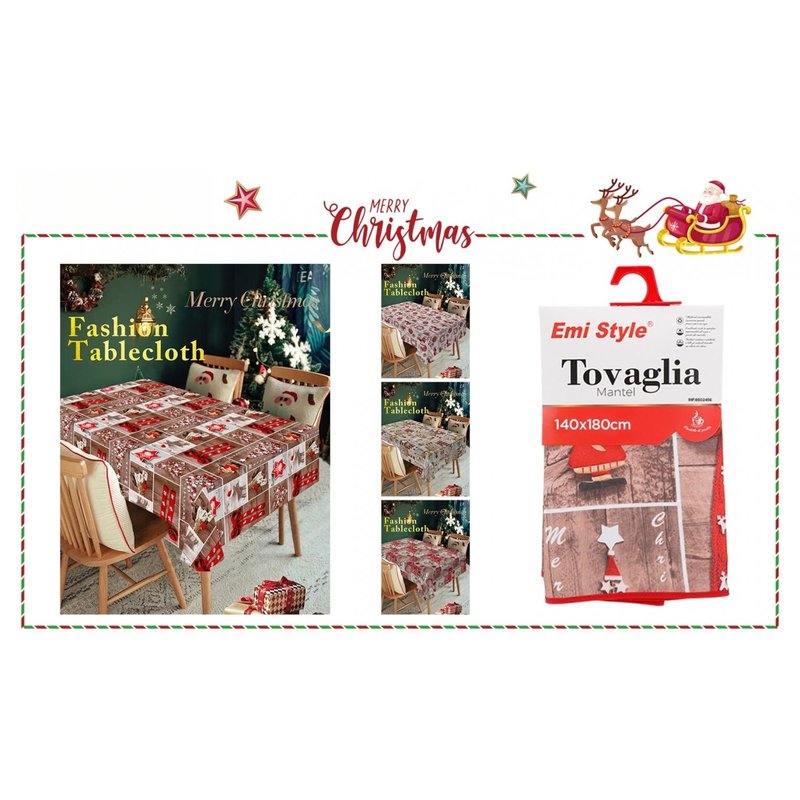 Tovaglia HULE Impermeabile Tema Natale Rettangolare 140X180cm