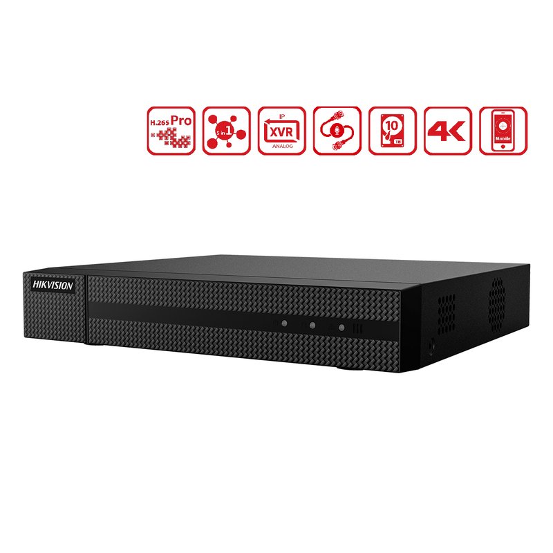 Videoregistratore DVR 4 Canali 5 In 1 HDTVI AHD CVI CVBS IP 4CH@4MP P2P Cloud H.265+ HiWatch HWD-6104MH-G2