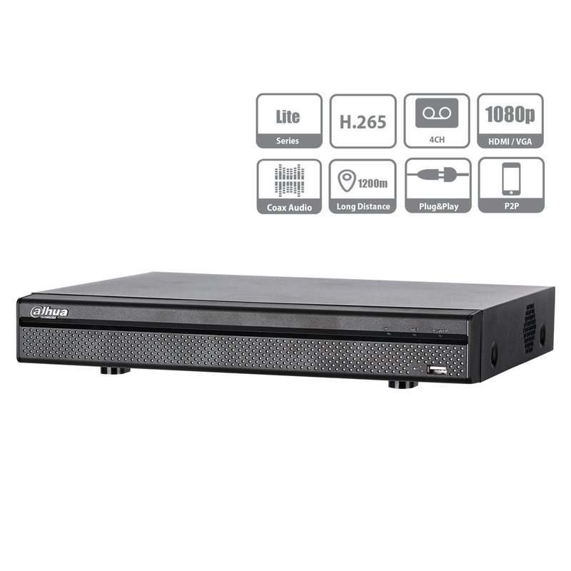 Videoregistratore XVR DVR NVR 4 Canali Penta-brid 1080P Mini 1U 4CH@5MP 5 In 1 HDCVI CVBS AHD TVI IP H.265+ DAHUA XVR5104H-X1