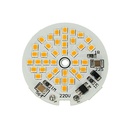 4 PZ Scheda Led AC 220V 5W Bianco Caldo 3000K Piastra Led Plate Modulo Diametro 48mm 40 Smd 2835