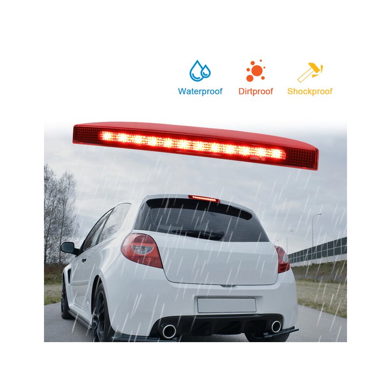 Kit Luce Terzo Stop a Led Singolo Rosso Per Renault Clio II 98-05 Clio MK III Hatchback Box 2005- OEM 7700410753