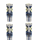 4 Pezzi Lampada Led T10 W5W 30 SMD 4014 12-24V 2.5W 300lm Bianco Freddo 6500K Adatto per Auto e Camion H29mm