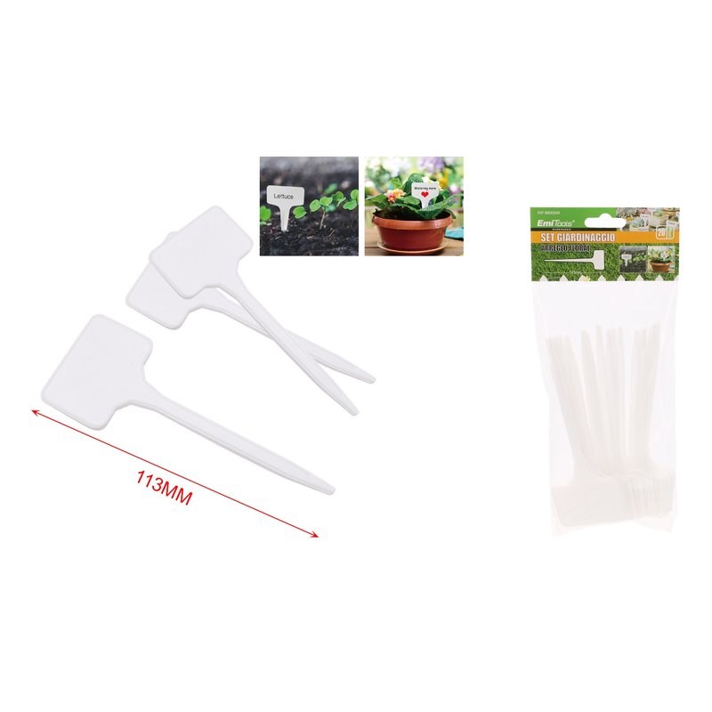 20 Pezzi Eticchette Targhette per Piante Fiori Da Giardino 113mm Bianco