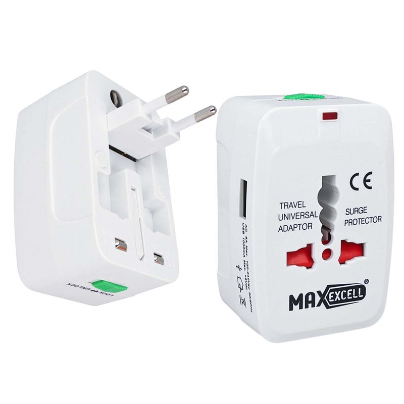 Adattatore Universale da Viaggio Con Presa EU UK USA AUS CN Con Caricatore USB 5V 1A